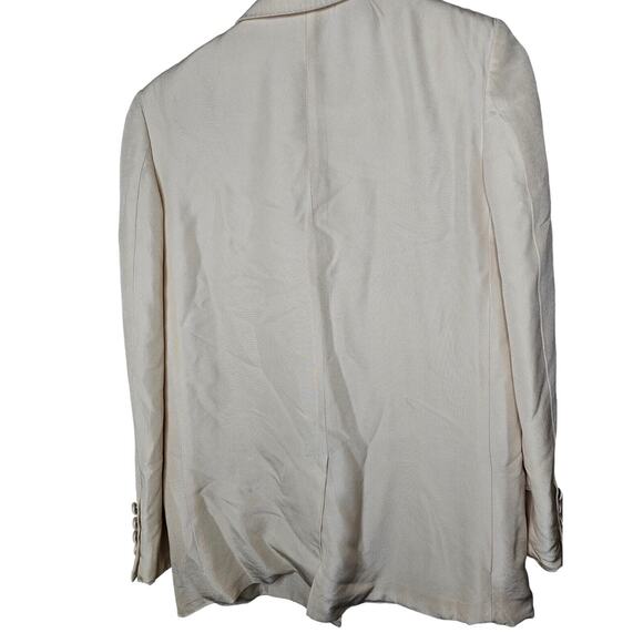 Stella McCartney Beige Blazer Jacket Women’s 36 Small 100% Silk Italy Spot Flaws - Picture 15 of 16